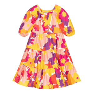 Orange Floral Flow Dress