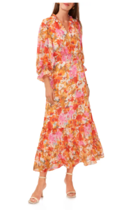 Floral Smocked Waist Maxi Dress