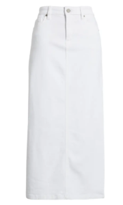 Side Slit Midi Denim Skirt