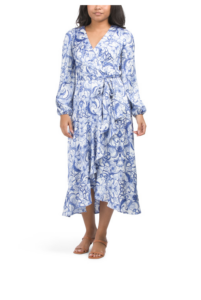 Ruffle Faux Wrap Dress