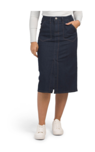 Rinse Midi Skirt with Angled Front Pockets