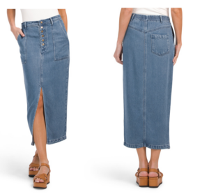 Dara Button Front Midi Skirt