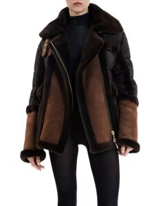 Garnier Suede Shearling Trim Down Jacket