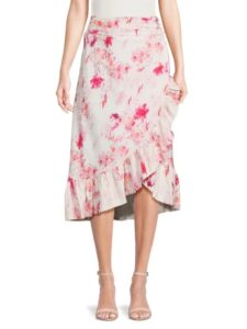 Stephanie Floral Asymmetric Midi Skirt