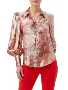 Sagittarius Floral Metallic Top