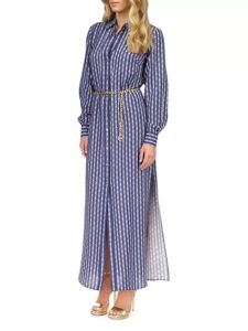 Logo Belted Maxi Shirtdress