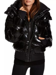 Bungalow Glossy Cropped Puffer Jacket