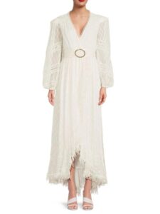 Shark Hem Belted Maxi Dress