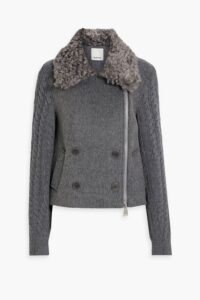 Giovana Wool-blend Felt and Cable-knit Jacket