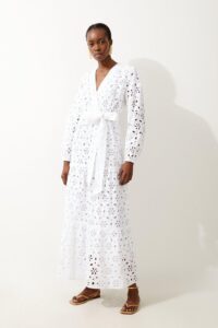Cotton Eyelet Woven Maxi Dress