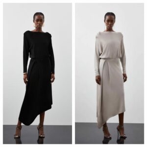 Knit Round Sleeve Midaxi Dress