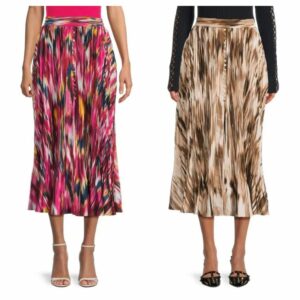 Dulce Abstract Pleated Midi Skirt