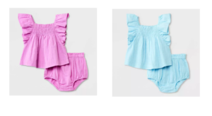 Baby Girls' Dobby Plaid Top & Bloomer Set