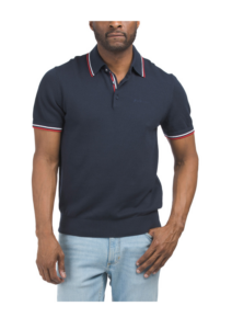 Short Sleeve Solid Sweater Jersey Stitch Polo