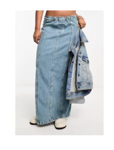 Parachute Denim Midi Skirt