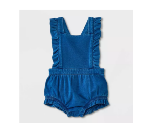 Girls' Knit Denim Romper