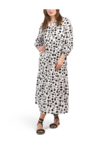 Abstract Midi Shirt Dress