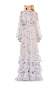 Floral Tiered A-line Gown