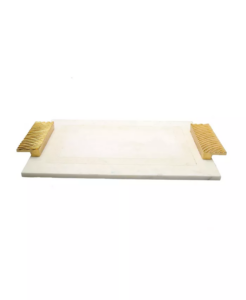 Marble Challah Tray with Embossed Handles