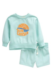 Graphic Sweatshirt & Pintuck Shorts