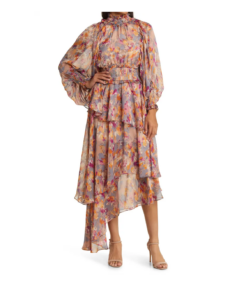Astrid Floral Long Sleeve Midi Dress