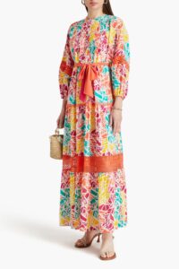 Tessa Printed Cotton-jacquard Maxi Dress