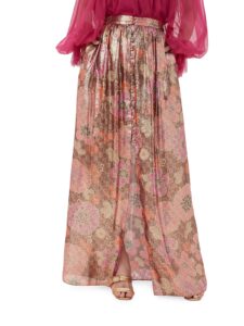 Akura Metallic Floral Maxi Skirt