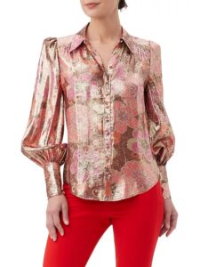 Sagittarius Floral Metallic Top