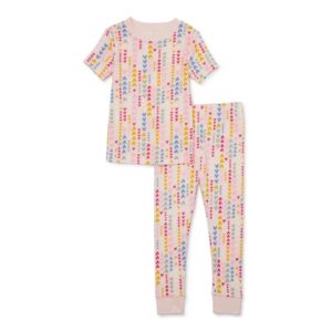 Toddler Short-sleeve Long Pant Snug-fit Cotton Pajama Set