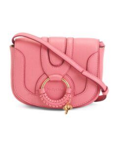 Leather Hana Flap over Crossbody with Round Hardware