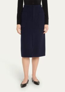 Brushed Recycled Wool-blend Pencil Skirt