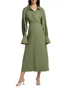Giulia Linen-blend Wrap Maxi Dress