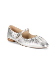 Girl's Maeve Micah Metallic Leather Mary Janes