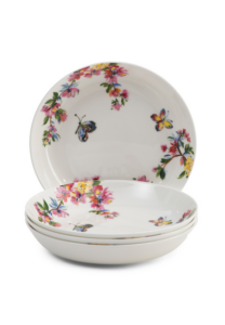 Set of 4 Butterfly Garden Pasta Bowls