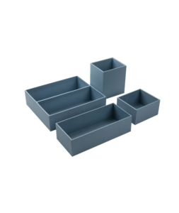 Paperboard Office Desktop 4 Piece Organizer Set Blue Linen