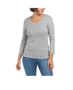 Crew Neck Long Sleeve Solid Shirt