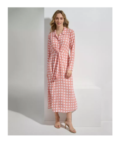 Women's Printed Tie-front Shirtdress