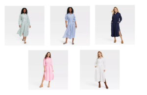 Long Sleeve Cinch Waist Maxi Shirtdress