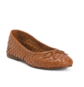 Leather Woven Ballet Flats
