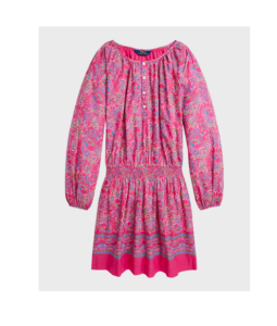 Girl's Paisley Cotton Batiste Dress, Size 2-6x