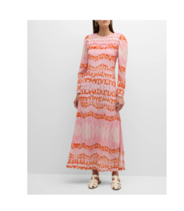 Nicola Abstract-print Smocked Maxi Dress