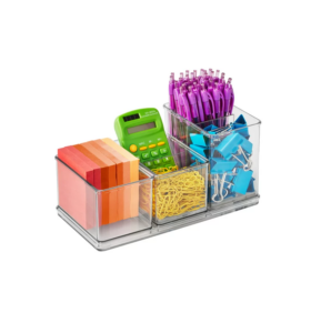 The Home Edit 4-piece Office Desktop Edit Clear Plastic Storage System