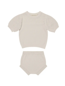 Pointelle Knit Top & Bloomers Set