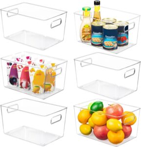 6 Pack Clear Pantry Organizer Bins