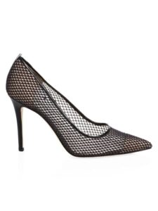 Fawn Leather Mesh Pumps