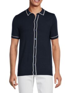 Lux Tipped Button Front Polo
