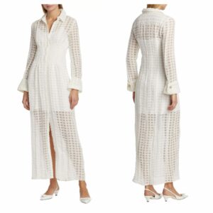 Pernille Linen-blend Checkered Maxi Dress
