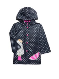 Little Girl's Polka Dot Graphic Rain Jacket