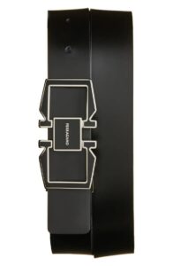 Geometric Gancio Buckle Leather Reversible Belt