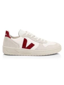 Women's V-10 Contrast Logo Recycled Mesh Low-top Sneakers